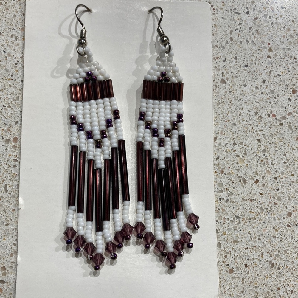 New, never worn vintage beaded earrings